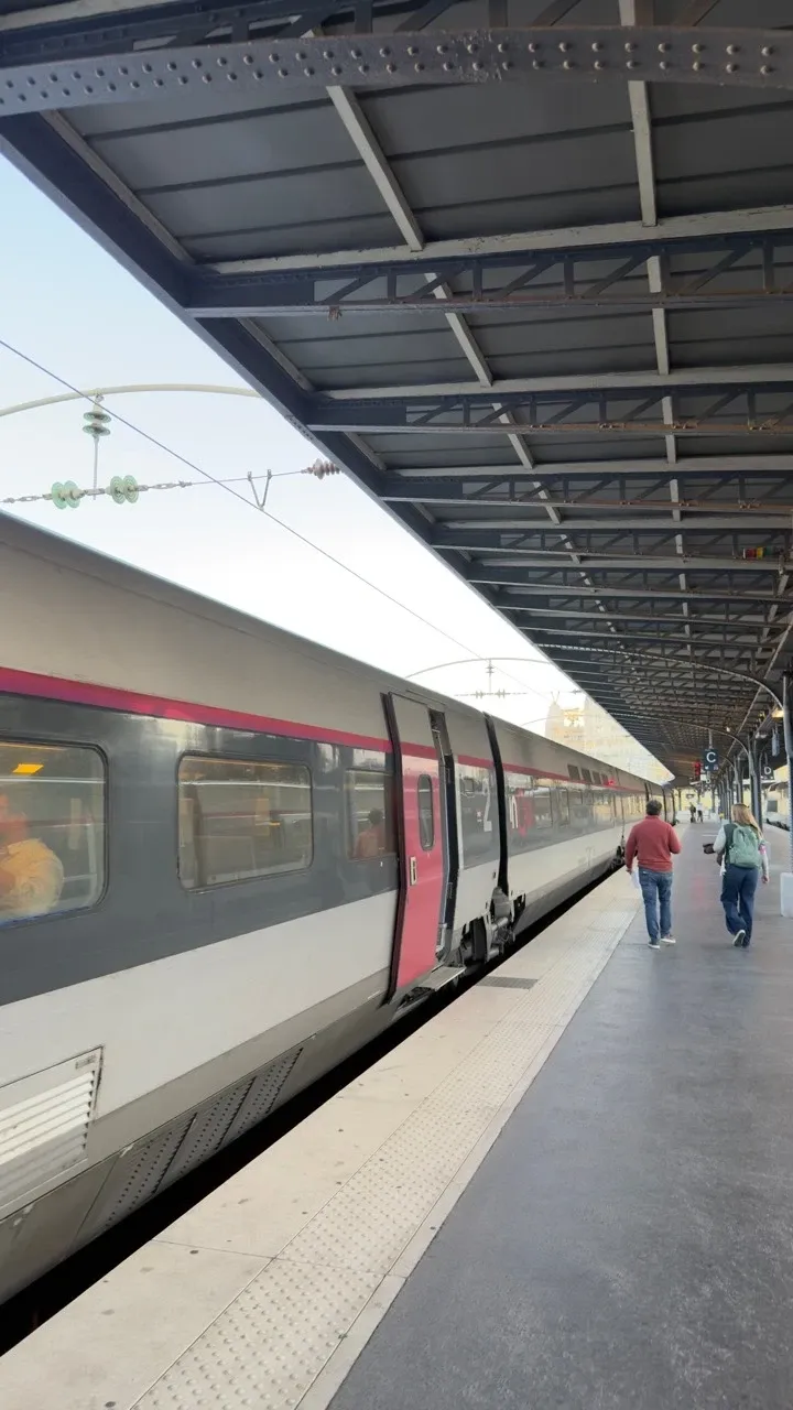パリ東駅のホームに停車するTGV INOUI